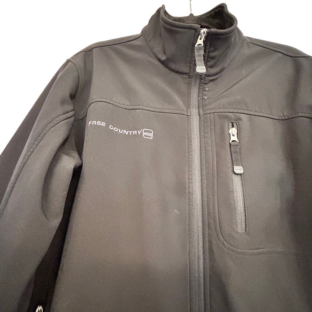 FREE COUNTRY Solid Black Polyester/Spandex‎ Men's Jacket Sz M - Picture 3 of 7